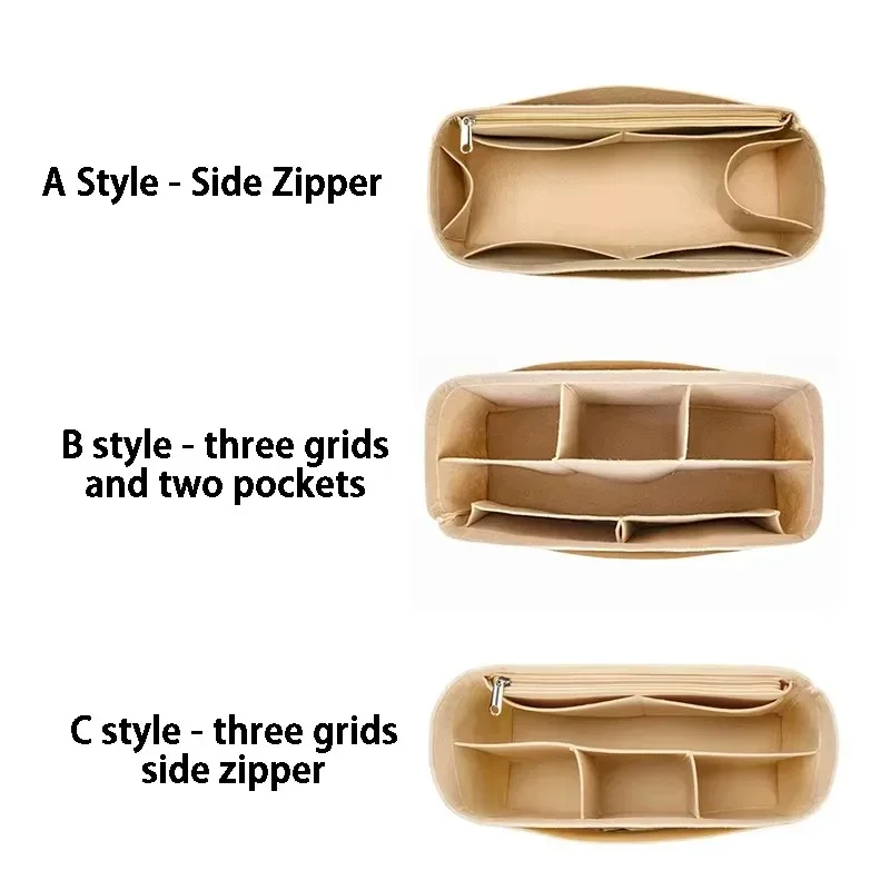 Portable Felt Insert Organizer For Goyard GM PM Mini Tote Bag Womens Handbag Inner Purse Travel Cosmetic Liner Bag