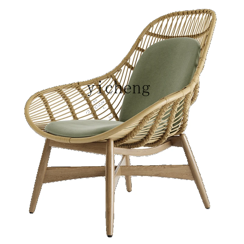 Tqh Balcony Small Table and Chair Creative Armchair Outdoor Waterproof and Sun Protection Rattan Outdoor Furniture