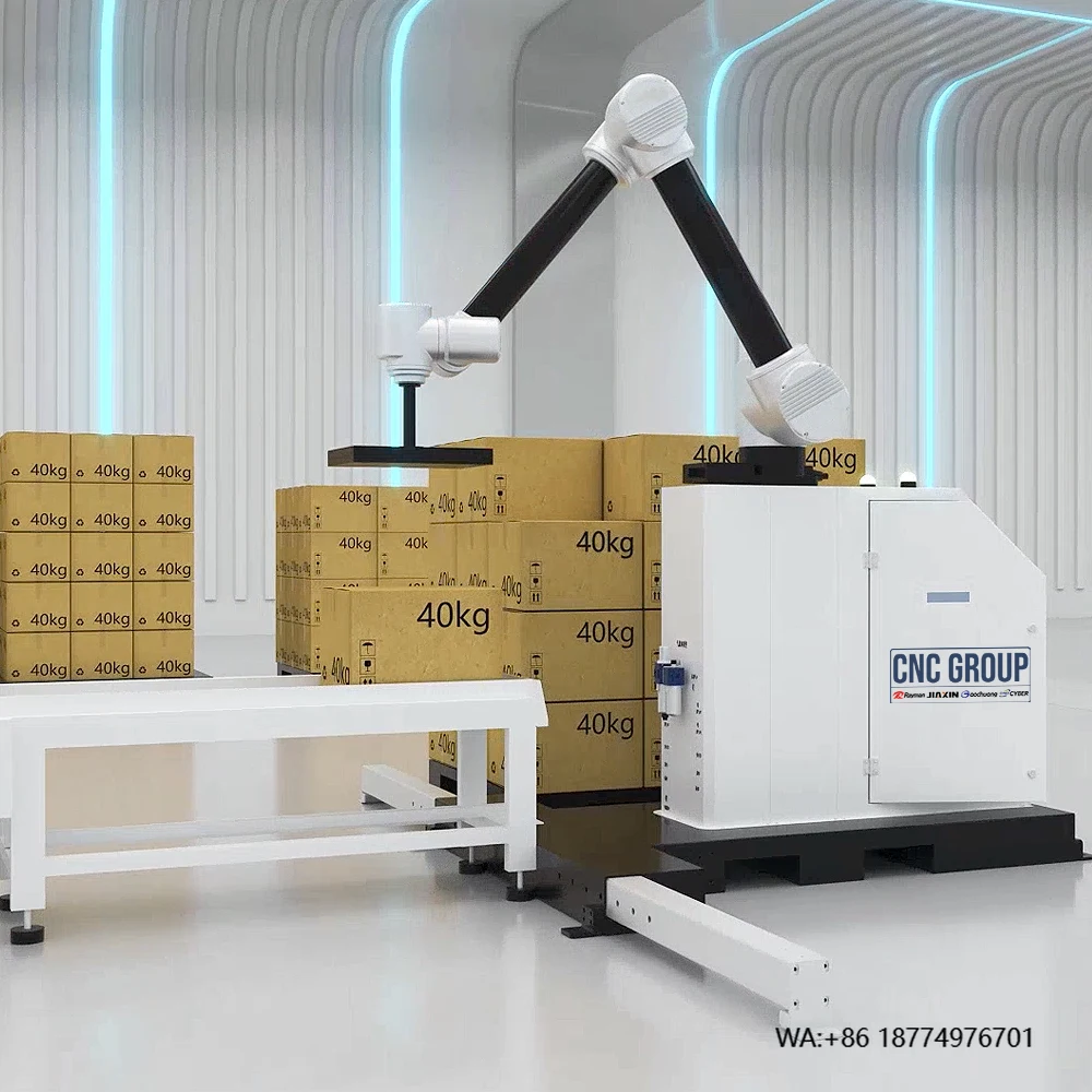 Robô de paletização e manuseio de alta precisão, sem necessidade de programação, operação simples, operação eficiente, braço personalizável