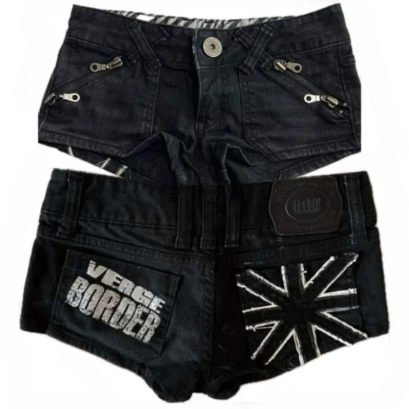 

2026 Ladies European and American Trendy Low Waist Hot Girl Slim Jeans Hip Hop Fashion Streetwear Printed Letter Pattern