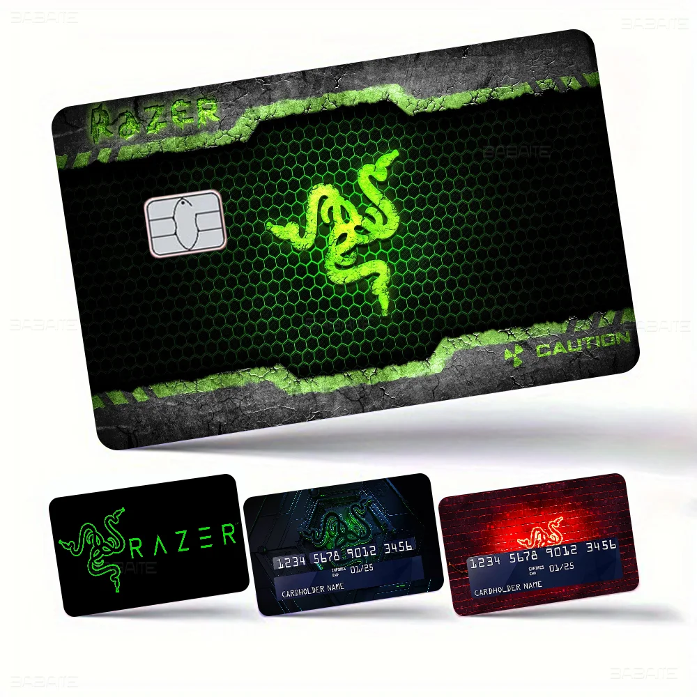 G-Game R-Razer logo Anime Front Cover Film Sticker Skin for Credit Debit Card Small Large Chip