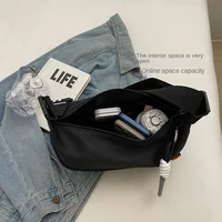 Sac bandoulière tendance, design simple avec large bandoulière, sac à une seule épaule, style original, sac pour femme, idéal pour les trajets quotidiens. 5
