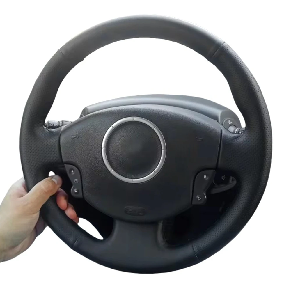 

Оплетка на руль для Renault Megane 2 2003-2008 Kangoo 2008 Scenic 2 2003-2009, рулевое колесо, прошитый вручную кожаный чехол