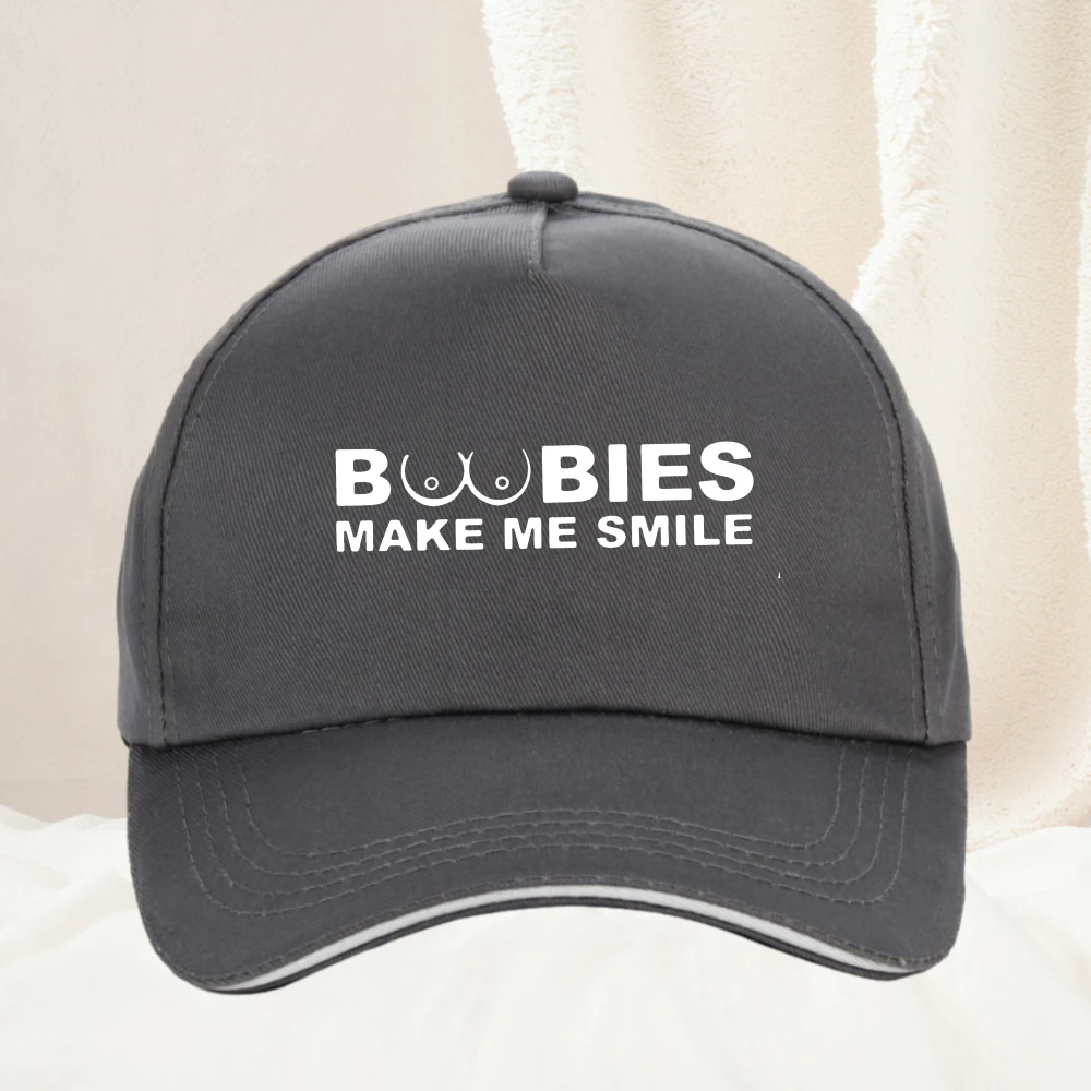 BOOBIES Make Me Smile Baseball Cap Adjustable Snapback Hat Unisex Outdoor Workouts Hats Cap 3