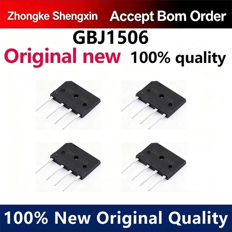 （5pcs）Rectification Bridge GBJ1506 15A/600V New Original Commonly Used Electromagnetic Furnace Bridge Stack Flat Bridge