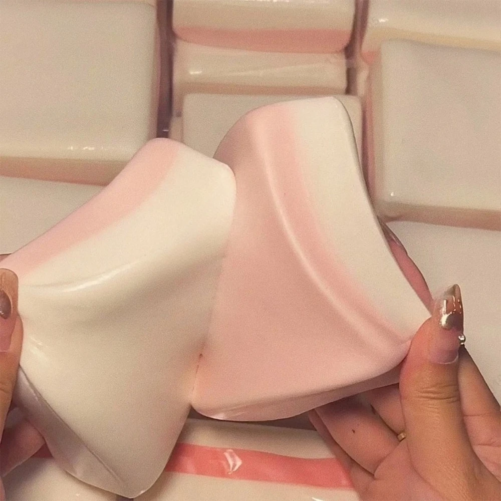 Squishy Doppelseitiger Klebriger Reiskuchen Rosa Langsam Aufsteigender Reiskuchen Squishy Slow Rebound Kuchen Brot Stressabbau Handentspannung Geschenk