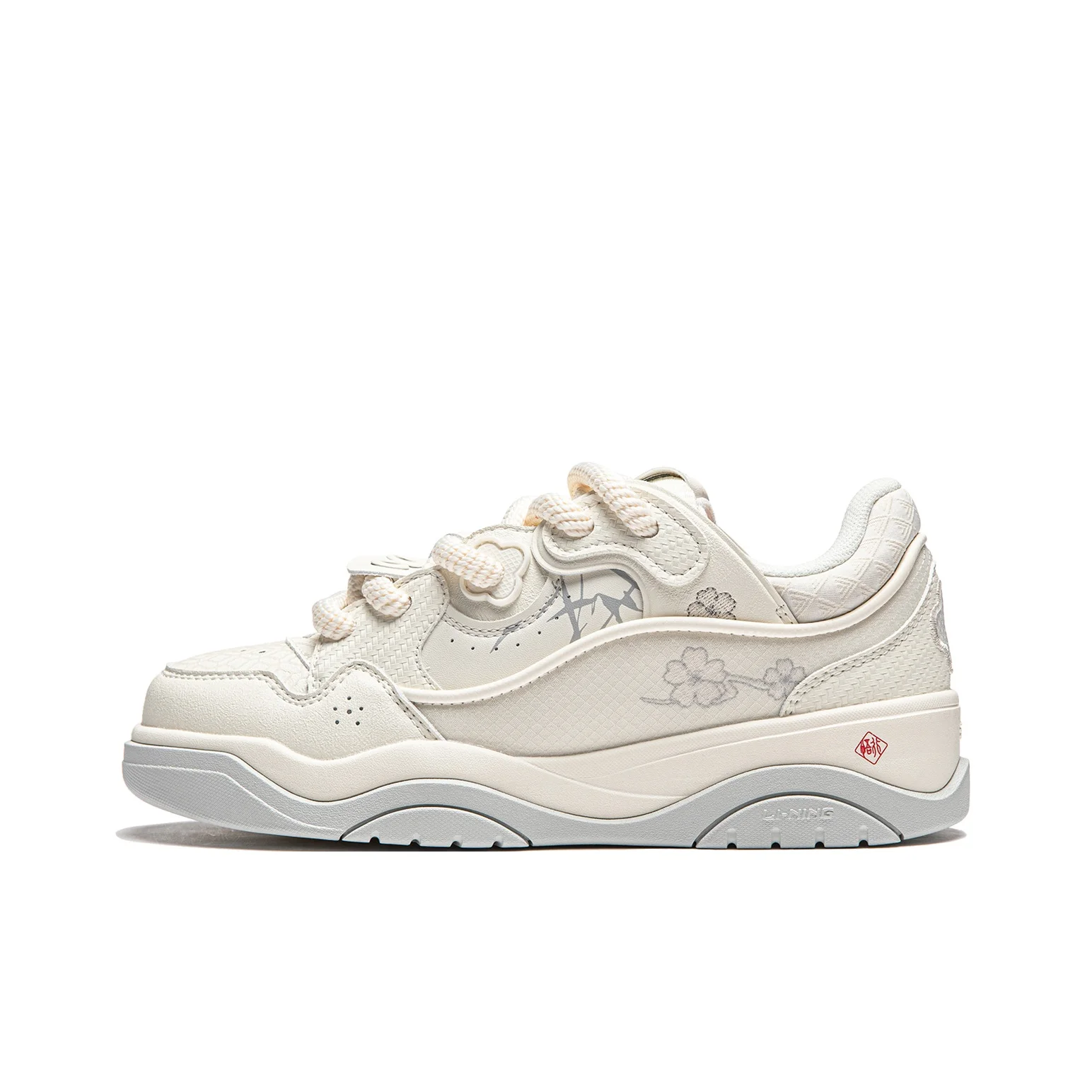 Li Ning Low top Skateboard Shoes Women's Ecru AGCU092-10