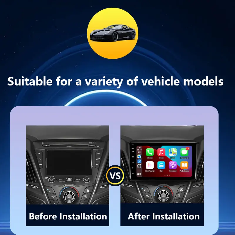 Wireless CarPlay for Hyundai Veloster FS 2011 - 2017 GPS Navigation Car Radio Video Audio Multimedia Player DSP Stereo Bluetooth