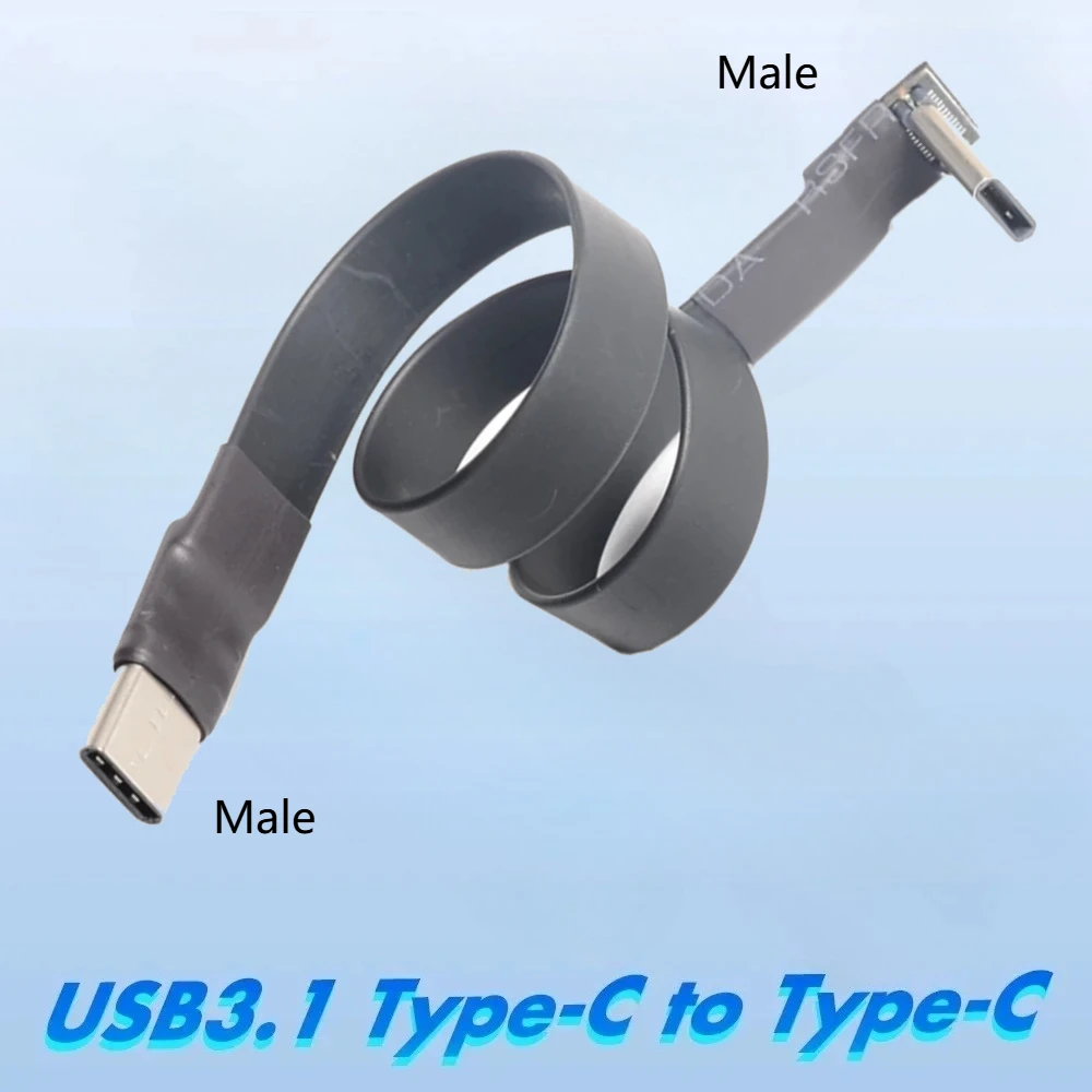 

Лента ADT USB 3.1 Тип C к Типу C Плоский удлинительный кабель Складной 90-градусный локоть USB-C Мужской-Женский FPC FPV Шнур для аэрофотосъемки