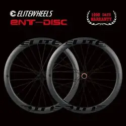 ELITEWHEELS-ruedas de carbono con freno de disco, juego de ruedas de bicicleta de carretera 700c, llanta de carbono de calidad ENT UCI, bloqueo central o 6-blot Bock para ciclismo de carretera