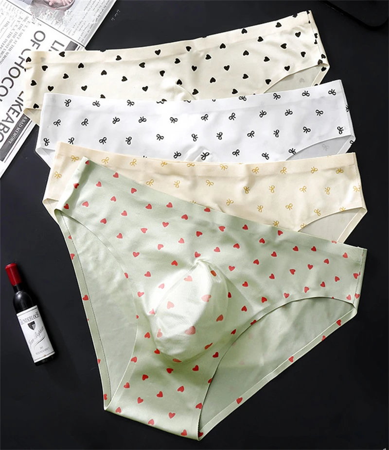 3D space capsule sexy men's underwear ice silk one-piece cuecas masculino cute print cueca adults 18 plus size ropa interior