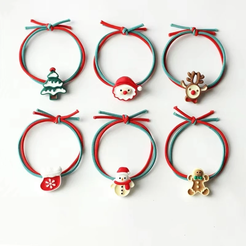 Womens and Girls Hair Bands Christmas Rubber Hair Band Headdress Hair Ties Dropship