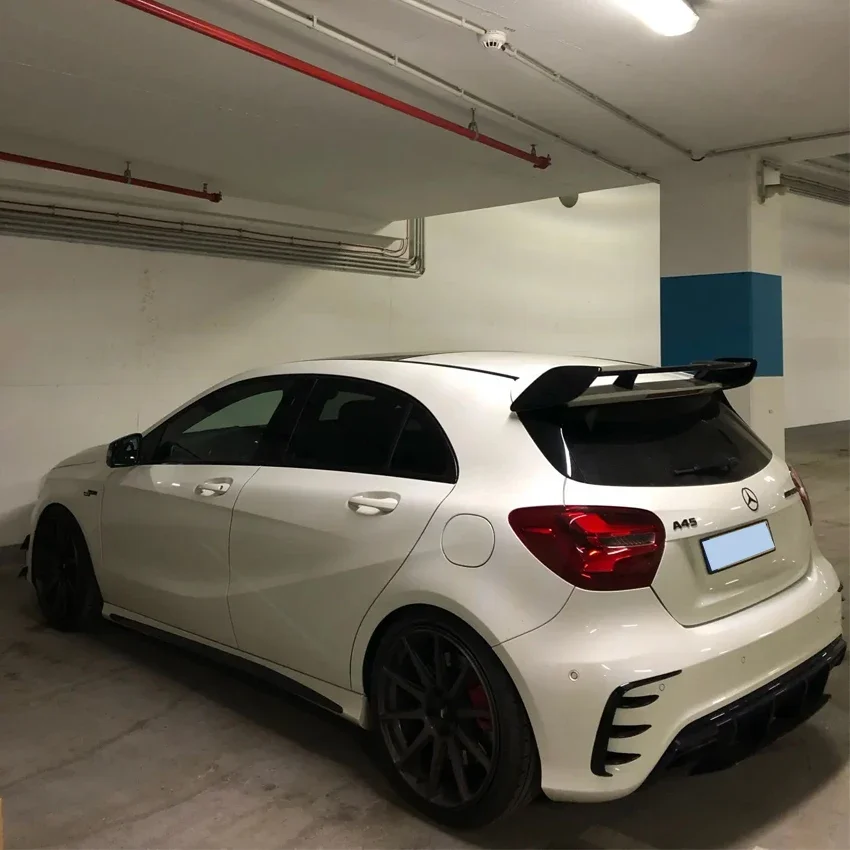 Hatchback Rear Bumper Lip Spoiler Side Canards Splitter Body Kits Gloss Black For Mercedes Benz A-Class W176 A45 AMG 2013-2018