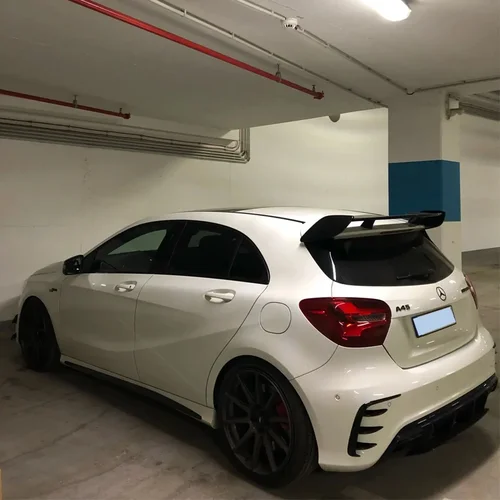 Imagen 2 del producto Hatchback parachoques trasero alerón lateral Canards divisor cuerpo Kits negro brillante para Mercedes Benz Clase A W176 A45 AMG 2013-2018