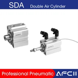 SDA 25mm pneumatic double acting piston cylinder compact pneumatic cylinder stroke 5-100mm SDA25 SDA25-25 double air cylinder