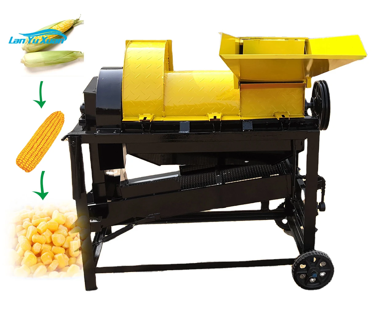 

commercial 600-1200kg/hour corn shelling maize threshing machine HJ-YMS200