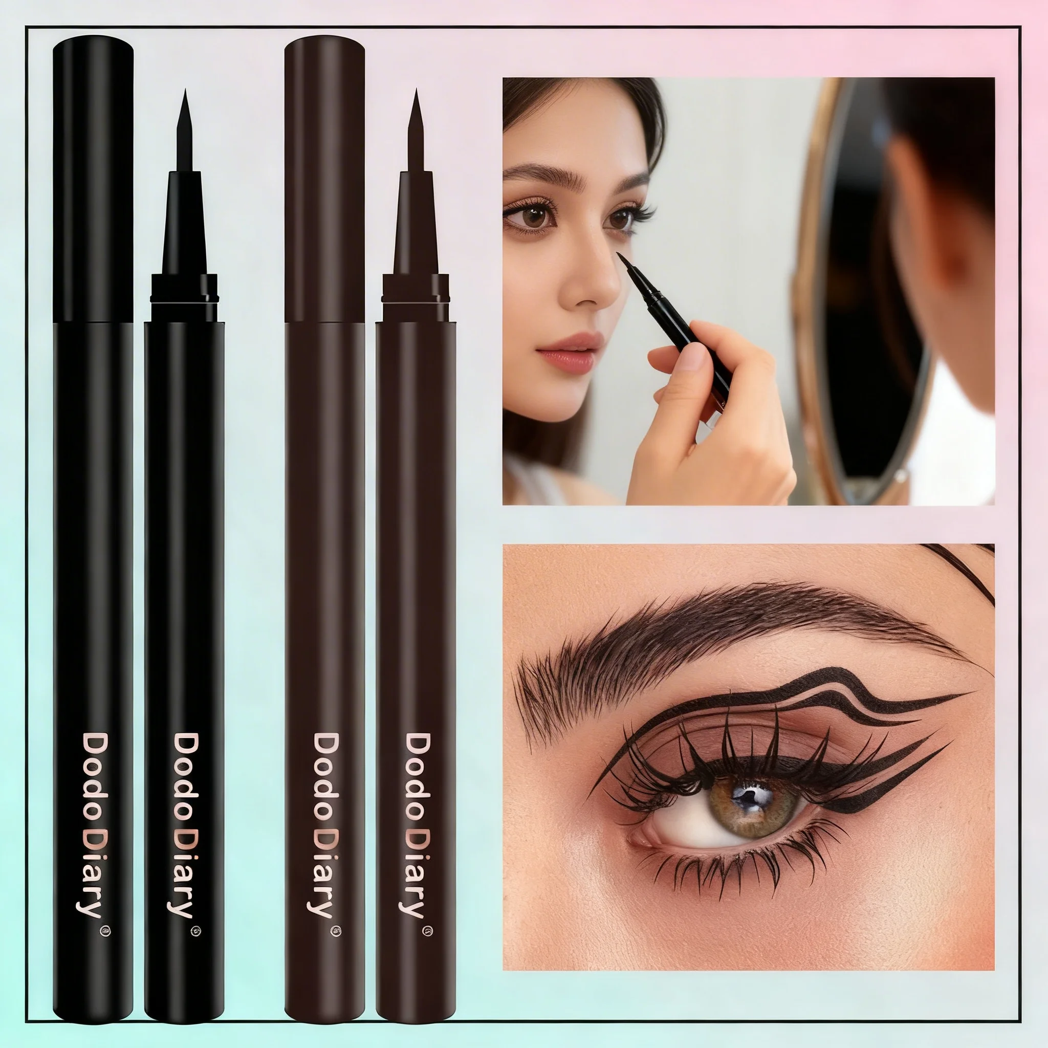 1/2pcs Smooth Liquid Fast Drying Eyeliner Pen No Ink Leakage Durable Not Easy To Smudge Eyeliner Waterproof Anti-sweat Eyeliner
