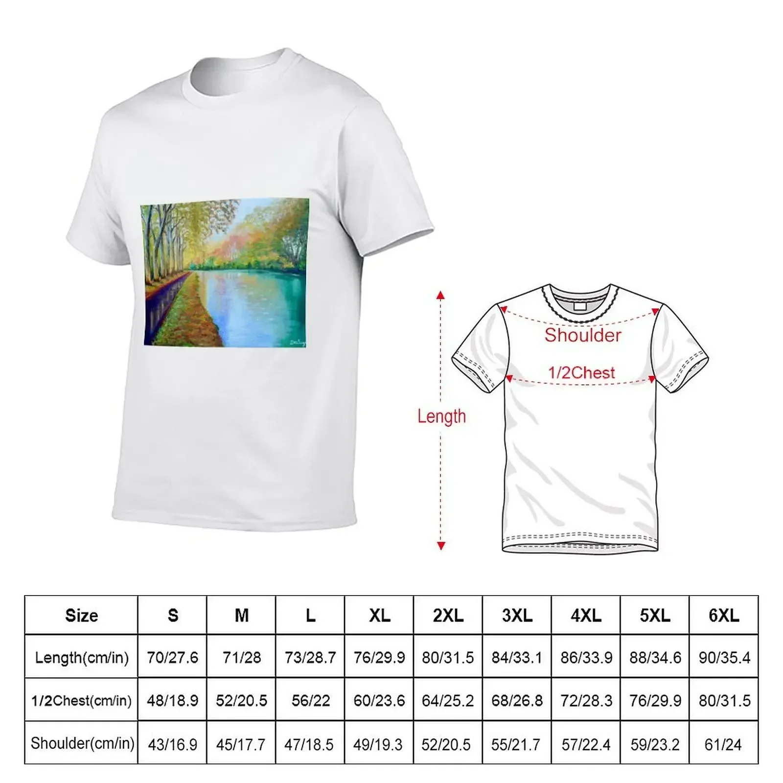 Canal du Midi at Castanet, Languedoc, France T-Shirt graphics Short sleeve tee anime t shirts mens graphic t-shirts pack