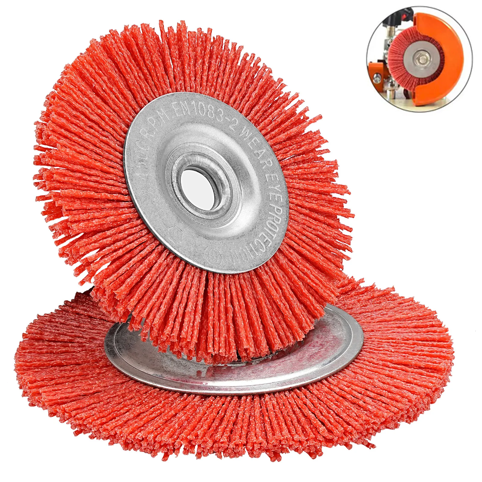 100mm/125mm Nylon Wheel Brush Abrasive Wire Polishing brush Woodworking Grinding Metal Deburring for Grinder Rotary Tool