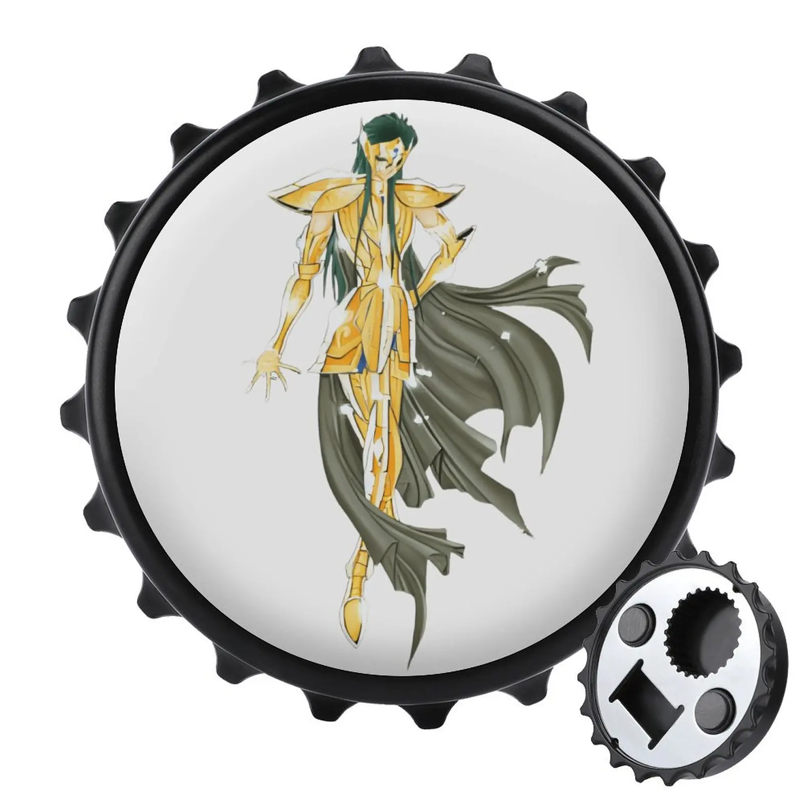 

Refrigerator Magnet Bottle Opener Magnetic Attraction Alloy Material Saint Seiya Knights of The Zodiac Goods Aquarius Camus
