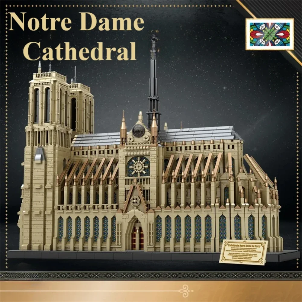 

Street View Notre Dame Cathedral Model Building Blocks Big Size Castle Architecture Bricks Difficult Assembly Gifts Toy For Kid