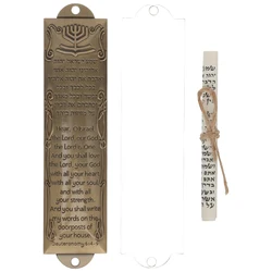 Vintage Door Mezuzah Metal Mezuzah Ornament Judaica Door Scroll Decor Plaque Adorn Mezuzah Religious Gift For Jewish Door Case