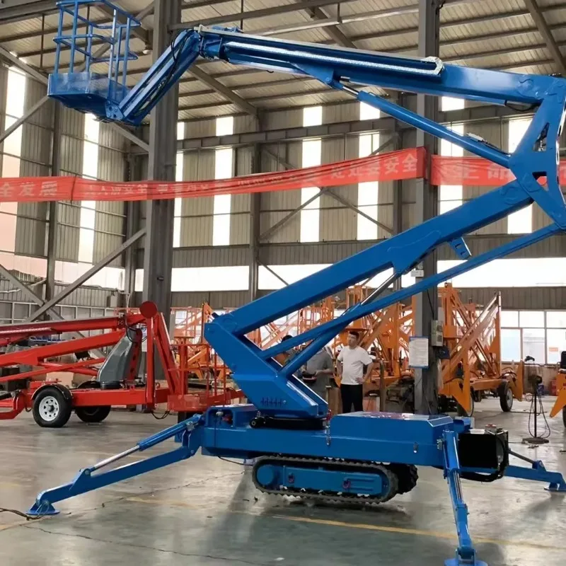 Customize Mobile Aerial Work Platform Man Lift 300kg  Self Propelled Boom Lift Articulated Curved Arm Elevator Lifter Machine