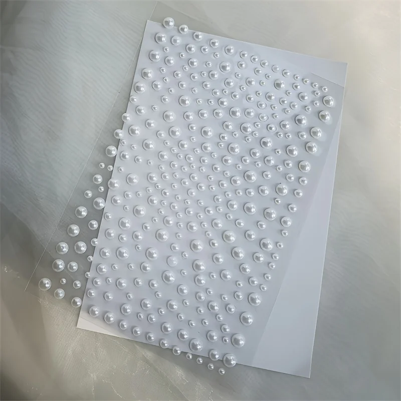 3D Eyes Face Makeup Temporary Tattoo Self Adhesive White Pearl Jewels Face Stickers Festival Body Art Nail Decorations 3/4/5/6mm