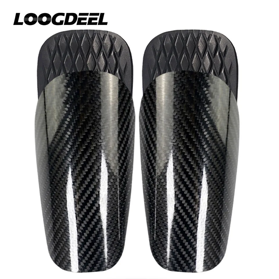 Loogdeel Top Quality Carbon Fiber Soccer Shin Guards,1 Pair Carbon Fiber Football Leg Guard Plates,Protective Soccer Equipment