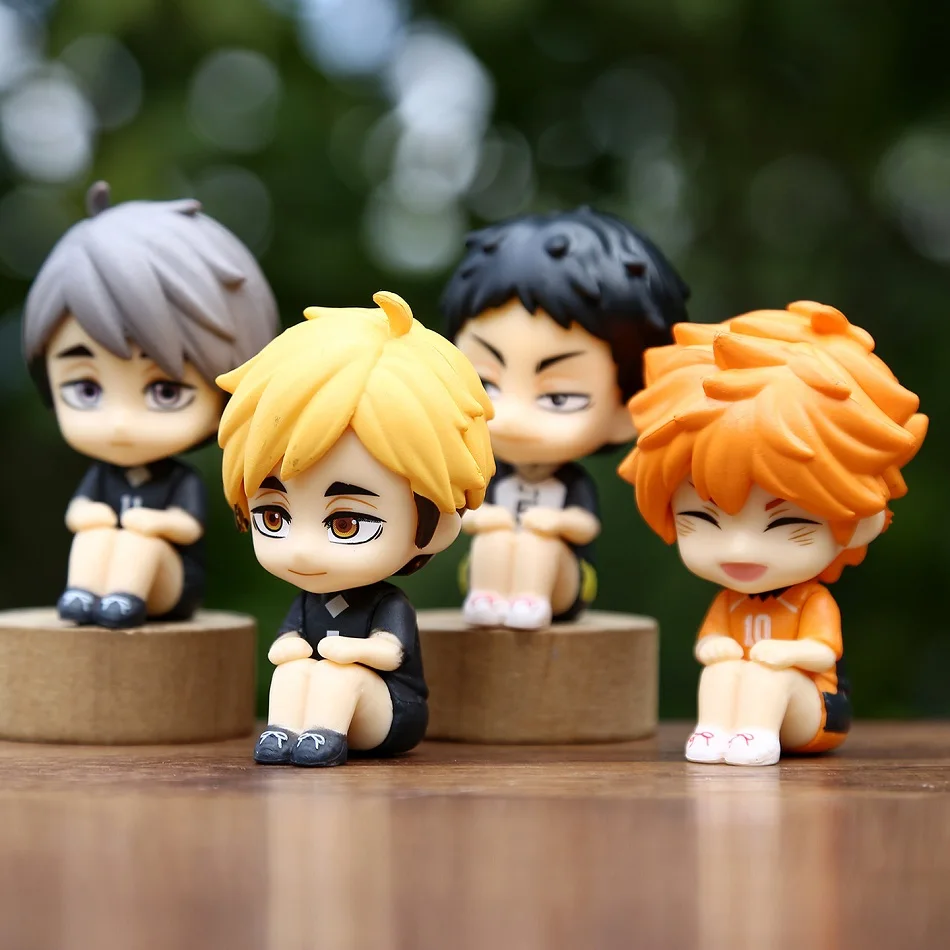 Versione Q Haikyuu!! Hinata Sugawara Koushi Mini Figura Anime Periferia Kawaii Seduta Giocattoli Desktop Auto Ornamenti Regali di Modello