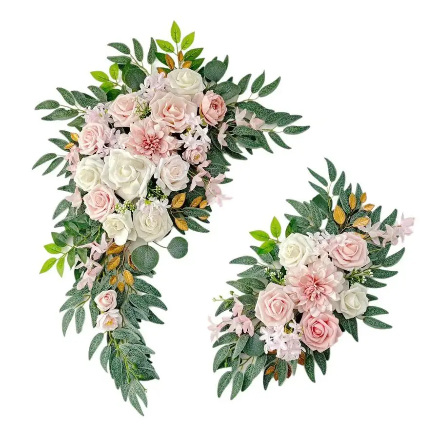 

of 2 Wedding Arch Decorations Artificial Hanging Flowers Floral Swag for Wedding Welcome Sign Backdrop Balloon Arch Home Party B