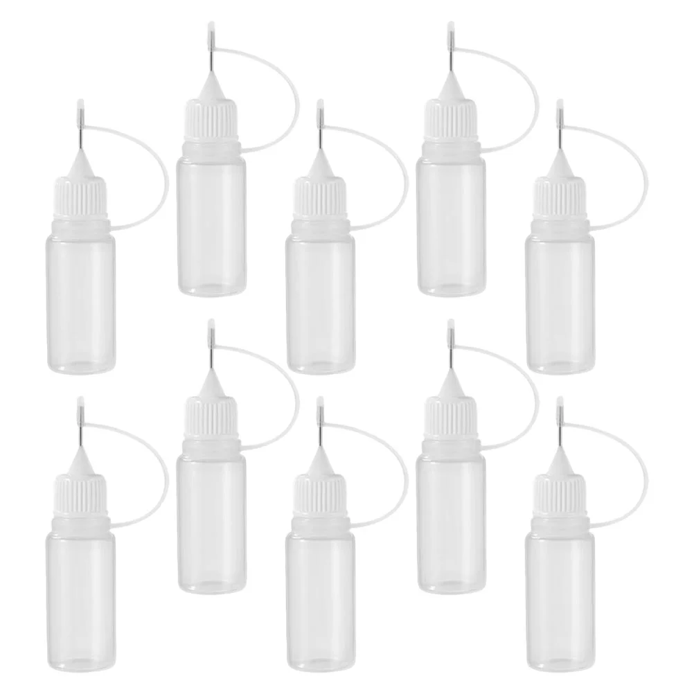 10 Pcs Pe Pinhole Bottle Precision Tip Applicator Needle Oil Bottles Squeeze for Paint