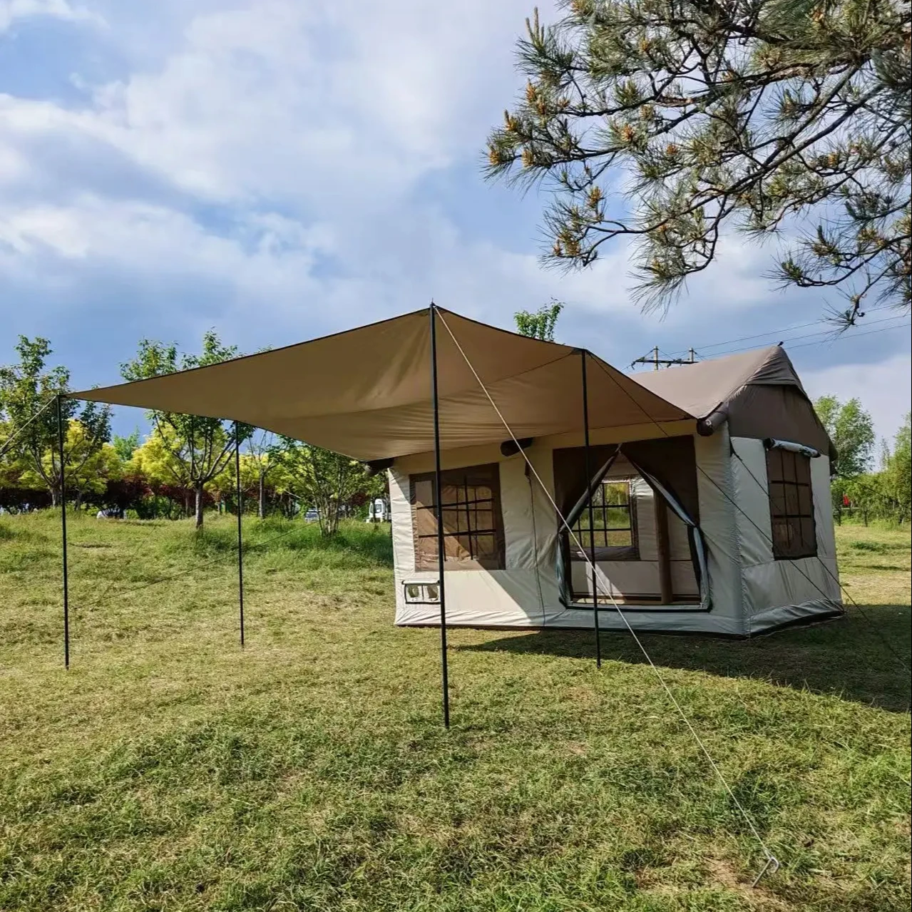 Wind Valley Portable 6-person Waterproof Inflatable Camping Tent Easy to Set up a 4-season Cabin