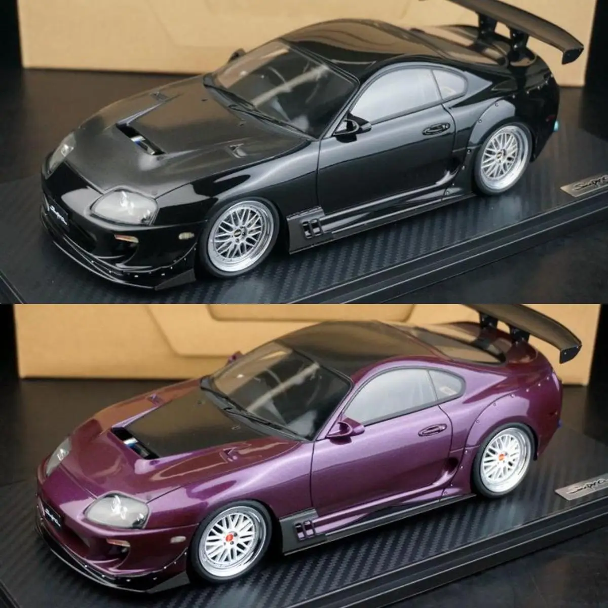 IG 1:18 Supra A80 RZ BBS Black/Purple JDM Out of Print Simulation Limited Edition Resin Metal Static Car Model Toy Gift