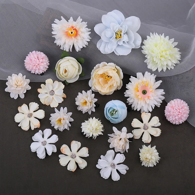 Silk Flower Set japan Kimono hair pins Side Hair Clip Barrettes Japanese Cute Chrysanthemum bridal wedding Hair Accessories