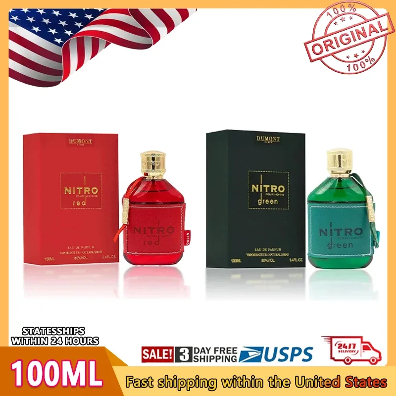 

NITRO RED 3,4 унции парфюмерной воды — роскошные духи для мужчин — стойкий аромат фруктов, древесины, цветов и мужчин