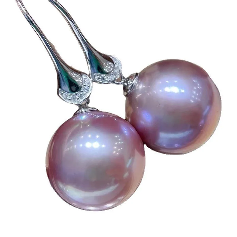 charming huge 16mm south sea purple shell pearl earring  925 sterling silver  earrings for women  pearl earrings