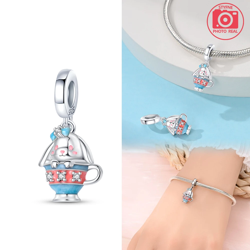 Charms Plata Cat in Basket Pendant Silver Colors For Charms Silver Colors Original Bracelet for Jewelry Making