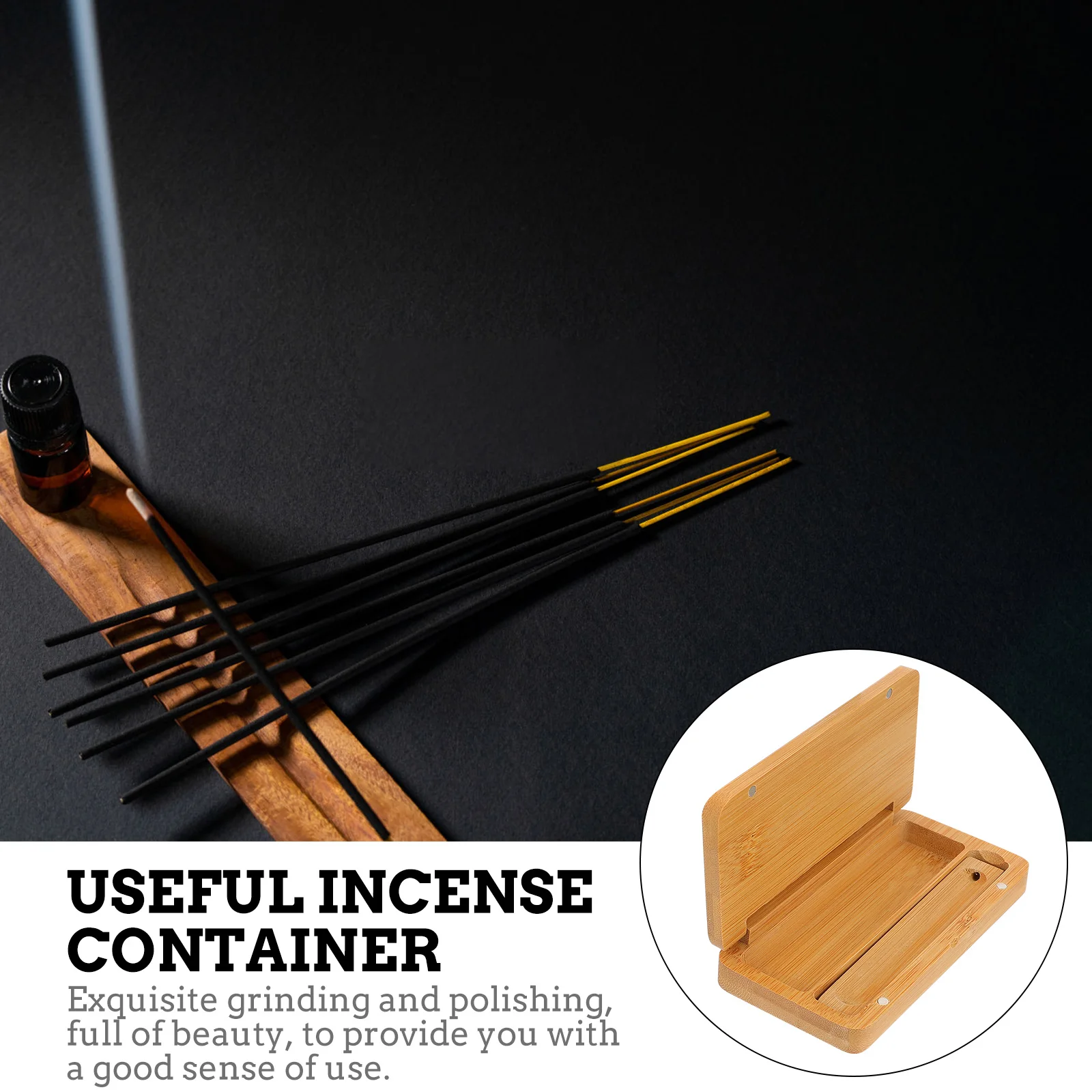 

Creative Sandalwood Incense Box Storage Container Clear Texture Beautiful Craftsmanship Portable Design