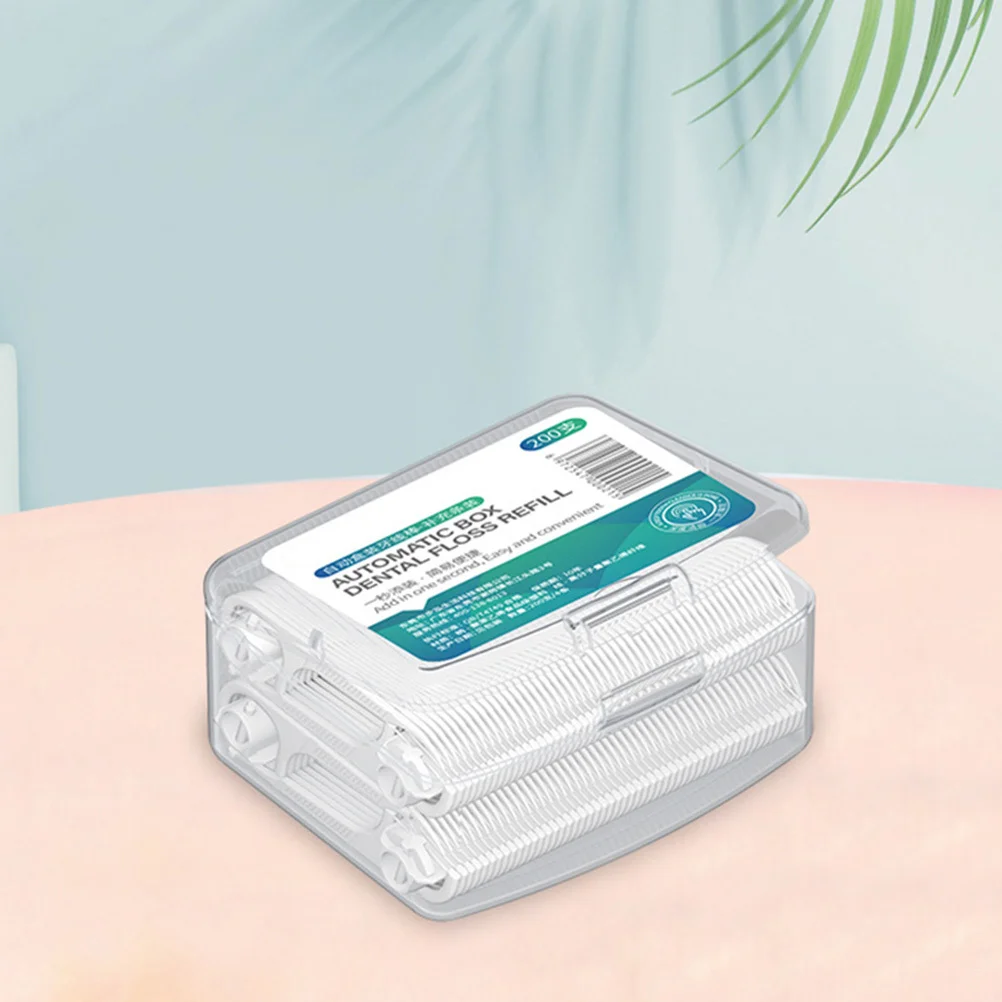 200개입 치실 픽 얇고 내구성 있는 휴대용 식품 찌꺼기 제거 구강 청소 도구 치실 픽 치아 청소 도구