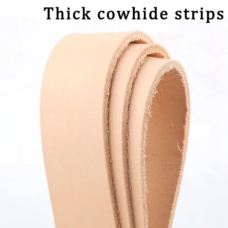 Original color, natural color, first layer cowhide, vegetable tanned leather, 3.5mm thick stiff leather strap, bag strap, should