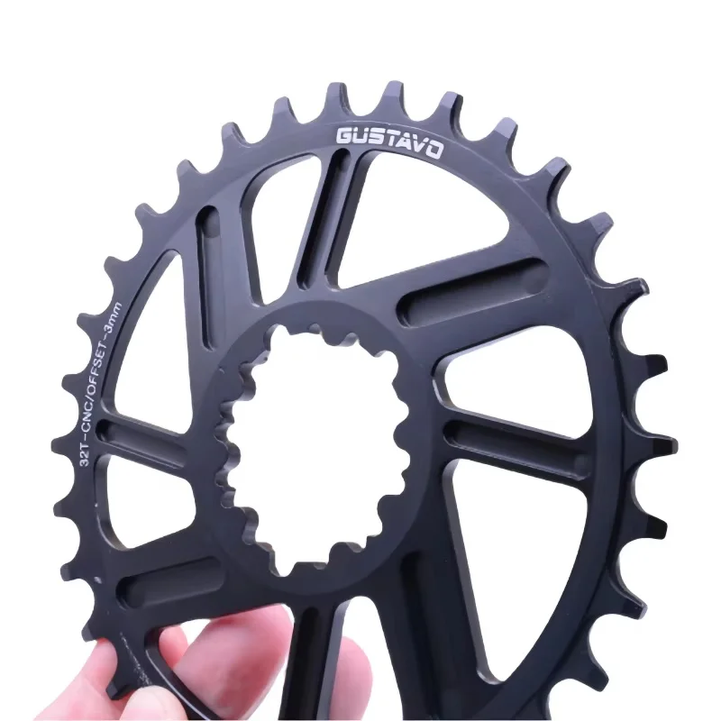 GUSTAVO MTB Fahrrad-Kettenblatt 3-Bolzen-Direktmontage, 3 mm versetzt, schmale Zähne, Kettenrad, Kinderfahrrad-Kurbelgarnitur 26/28/30/32T – Detail 3