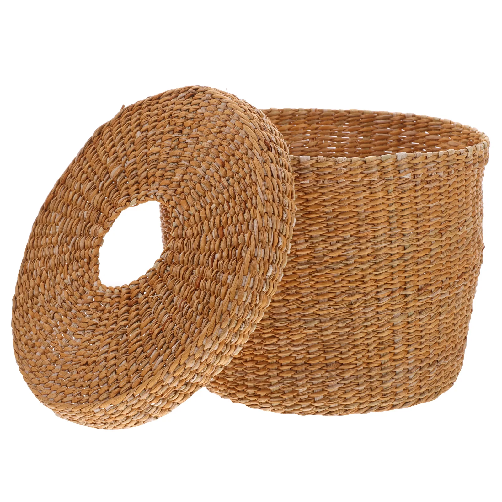 

Straw Weaving Tissue Box Vintage Style Napkin Container for Living Room Bedroom Bathroom Cafe Bar Tissue Storage Solution