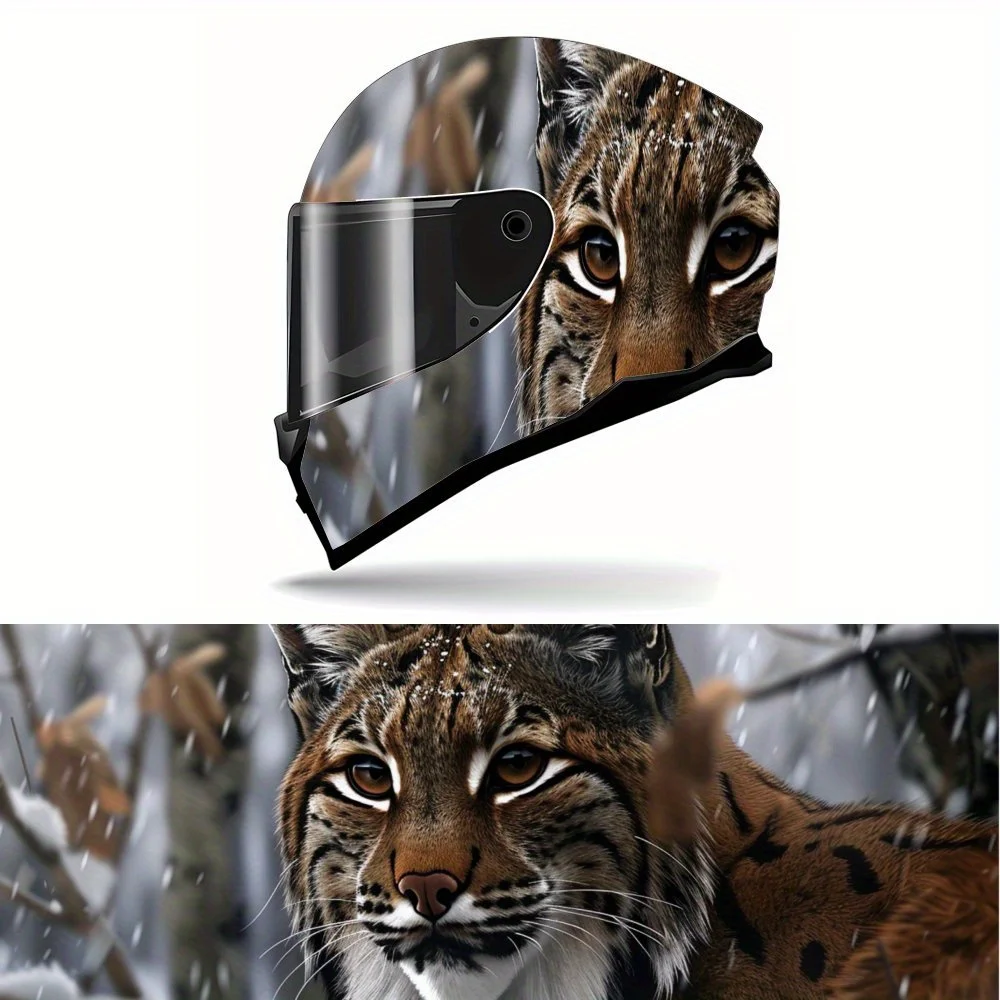 

Наклейки на шлем Full Face Lynx в снежном лесу — прочный и водонепроницаемый ПВХ, самоклеящийся мотоциклетный гоночный шлем Aest