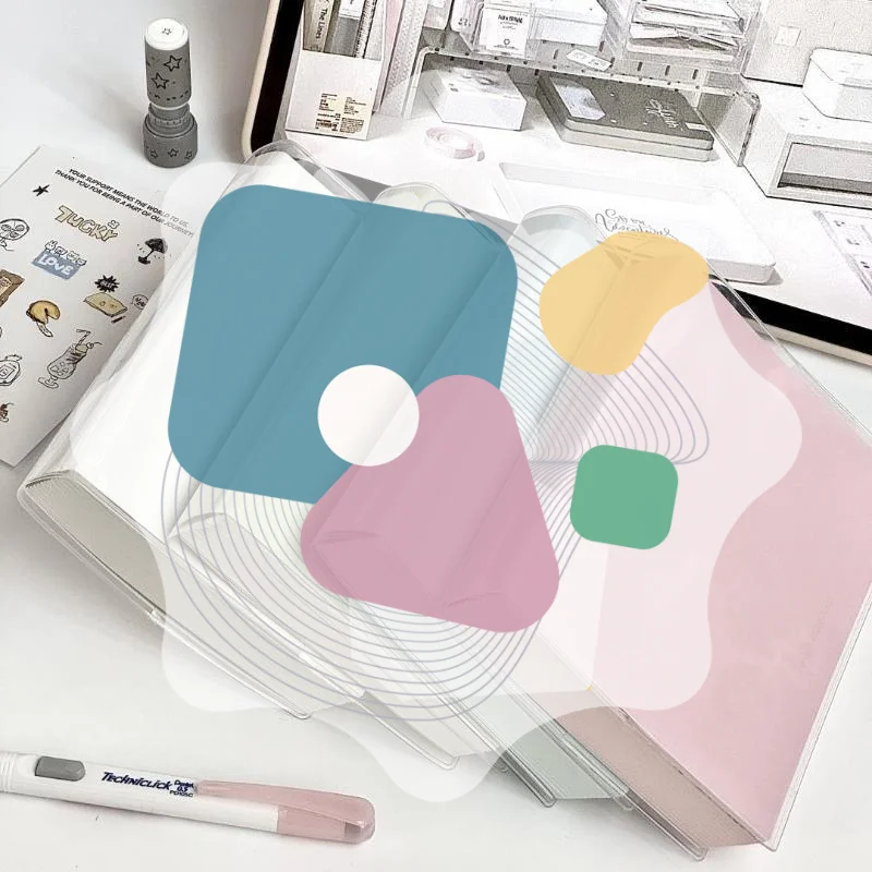 Macaron Thickened Notebook 400 Pages Large Capacity Transparent Plastic Cover Notebook Student Office Writing Journal
