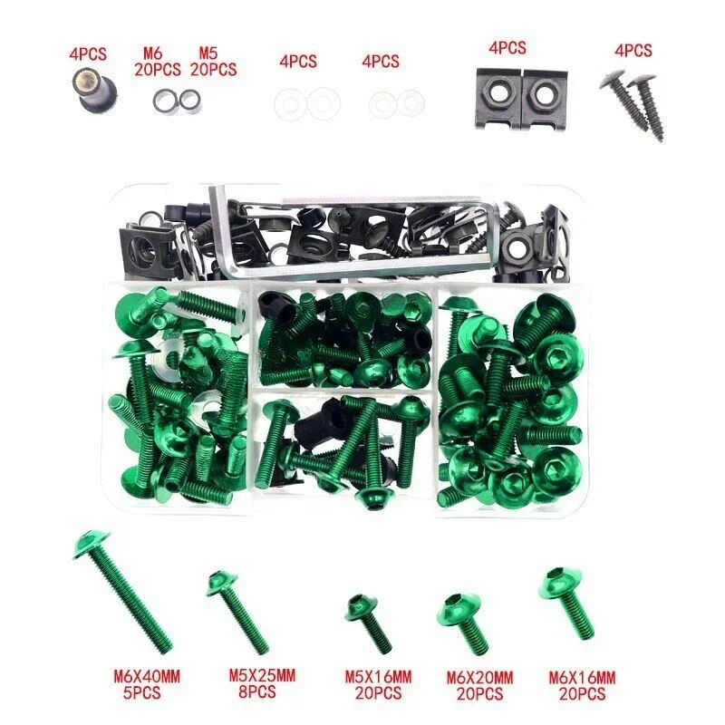 

177PCS Complete Fairing Bolts Screws Kit for MV Agusta F3 F4 F4R F4RR Sym Jet X 125 14 Vespa GTS 300 125 Sprint PX Spring Parts