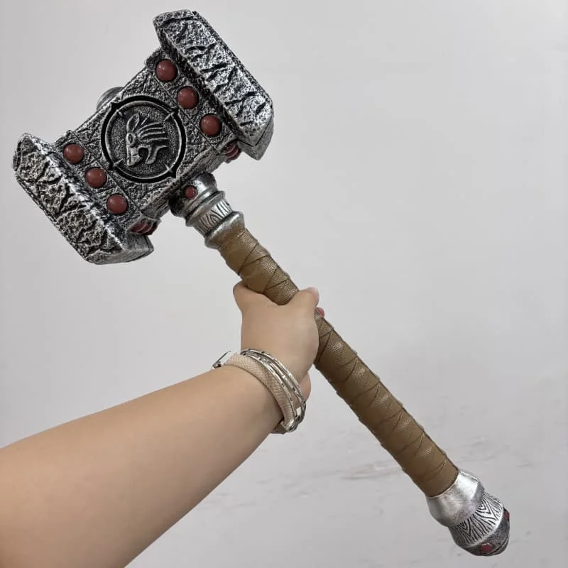 

55cm Hammer of Destruction 1:1 WOW Thrall World of Warcraft Orgrim Cosplay Props PU Rubber Simulation Weapon Toys Collectibles
