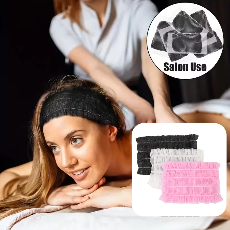 New 20/50/100pcs Disposable Spa Headbands Soft Non- Elastic Facial Hair Bands For Sauna, Facial Cleansing, Skincare & Makeup - Image 5