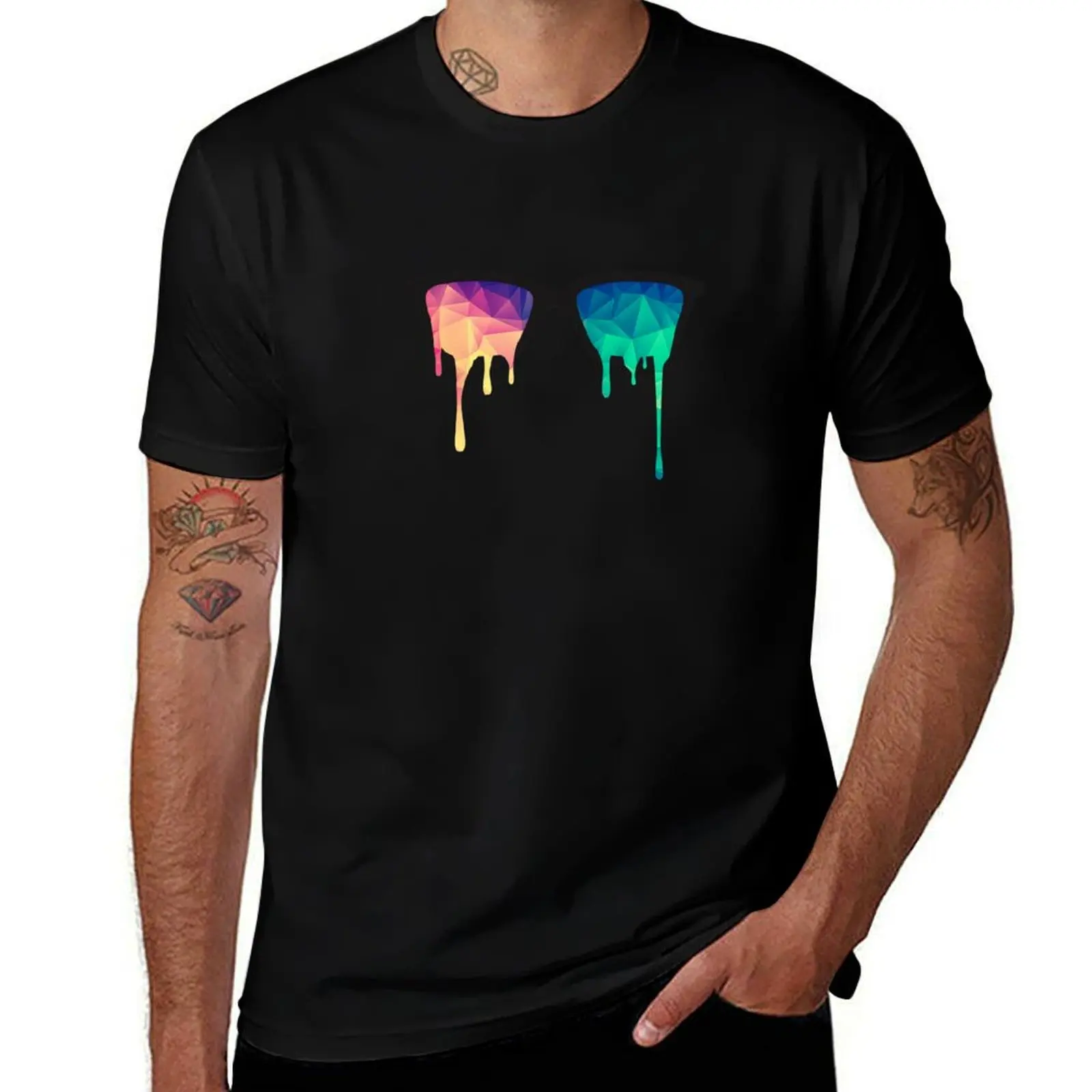 Abstract Polygon Multi Color Cubism Low Poly Triangle Pride / LGBT Design T-Shirt Utility Casual Work T-Shirt