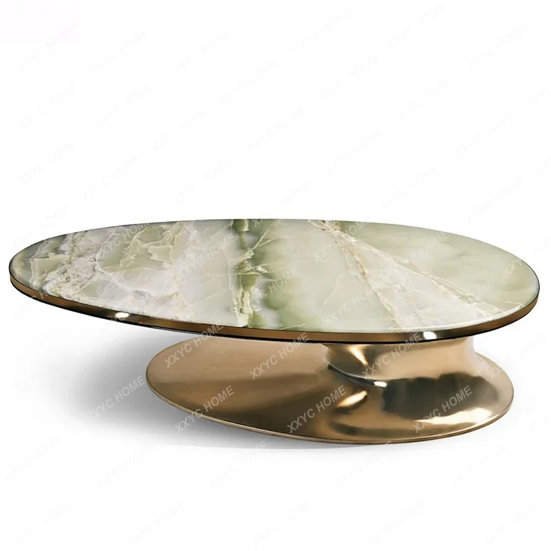 

YY design special-shaped fiberglass marble coffee table hotel living room luxury type